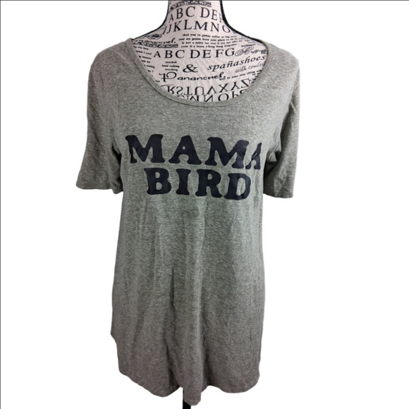 LuLaRoe Tops - LuLaRoe Medium Green/gray 'Mama Bird' Tee